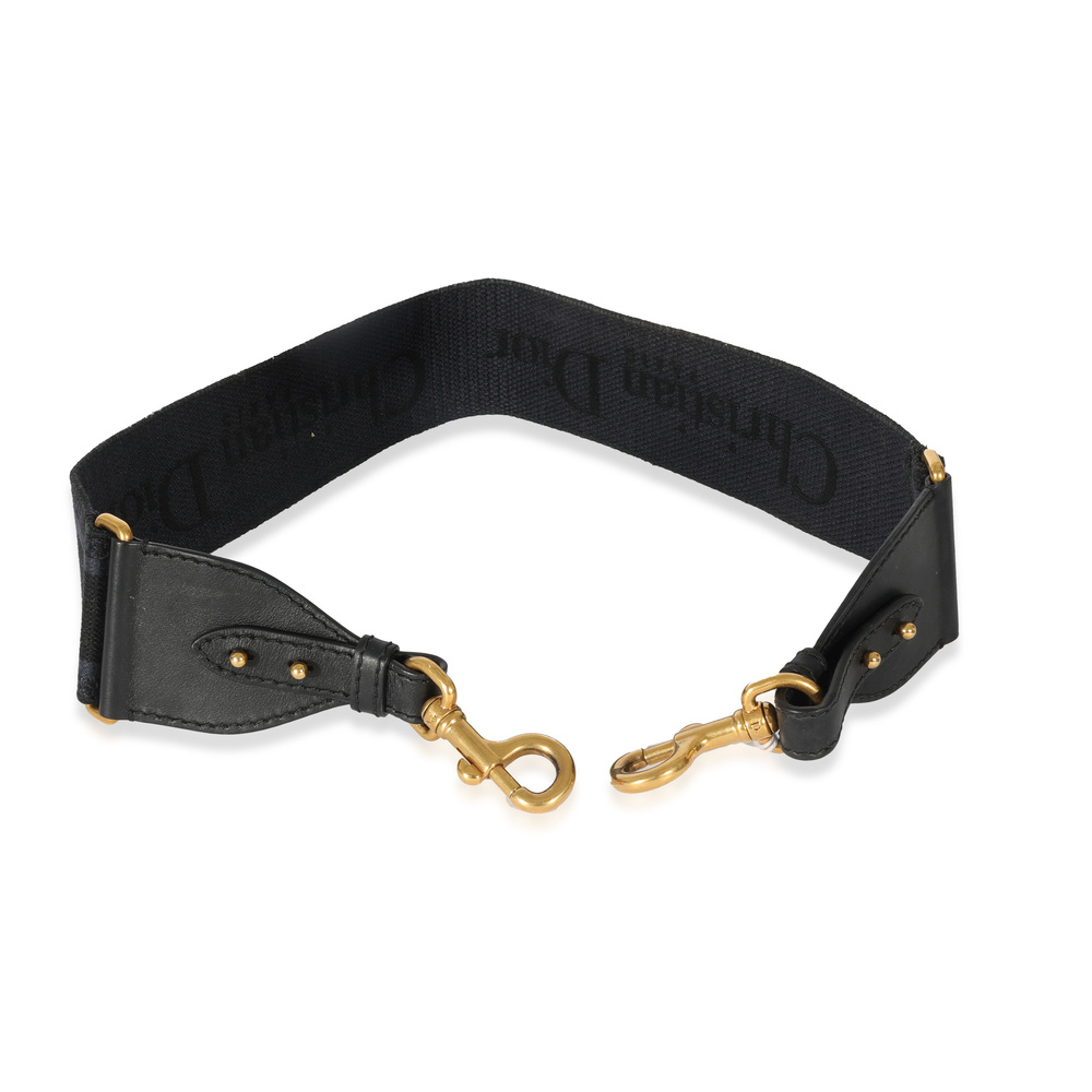 Christian Dior Navy Canvas Logo Embroidered Strap - Picture 2 of 3